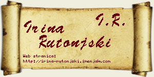 Irina Rutonjski vizit kartica